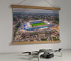 42cm / 16.5" poster hanger with 12x16" landscape print showing Aerial Photograph of Peterborough United - London Road