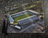 Wooden cork placemat showing Aerial Photograph of Plymouth Argyle - Home Park