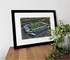 Classic Mounted and Framed Fine Art Print showing Aerial Photograph of Plymouth Argyle - Home Park