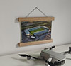 22.5cm / 8.9"  poster hanger with 6x8" landscape print showing Aerial Photograph of Plymouth Argyle - Home Park