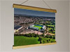 42cm / 16.5" poster hanger with 12x16" landscape print showing Aerial Photograph of Plymouth Argyle - Home Park