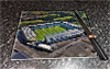 Rectangular glass cuttingboard showing Aerial Photograph of Plymouth Argyle - Home Park