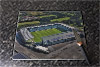 Rectangular glass cuttingboard showing Aerial Photograph of Plymouth Argyle - Home Park