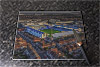 Rectangular glass cuttingboard showing Aerial Photograph of Portsmouth - Fratton Park