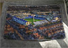 Large white fleece Blanket showing Aerial Photograph of Portsmouth - Fratton Park