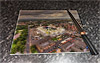 Rectangular glass cuttingboard showing Aerial Photograph of Preston North End - Deepdale
