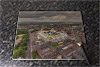 Rectangular glass cuttingboard showing Aerial Photograph of Preston North End - Deepdale