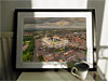 Extra Large Classic Mounted and Framed Fine Art Print showing Aerial Photograph of Preston North End - Deepdale