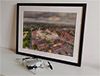 Extra Large Classic Mounted and Framed Fine Art Print showing Aerial Photograph of Preston North End - Deepdale