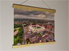 42cm / 16.5" poster hanger with 12x16" landscape print showing Aerial Photograph of Preston North End - Deepdale