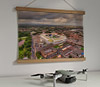 42cm / 16.5" poster hanger with 12x16" landscape print showing Aerial Photograph of Preston North End - Deepdale