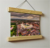 22.5cm / 8.9"  poster hanger with 6x8" landscape print showing Aerial Photograph of Preston North End - Deepdale