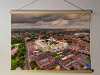 A 62cm / 24.4" poster hanger with 18x24" landscape print showing Aerial Photograph of Preston North End - Deepdale