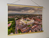 A 62cm / 24.4" poster hanger with 18x24" landscape print showing Aerial Photograph of Preston North End - Deepdale