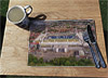 Wooden cork placemat showing Aerial Photograph of Preston North End - Deepdale