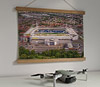 42cm / 16.5" poster hanger with 12x16" landscape print showing Aerial Photograph of Preston North End - Deepdale