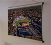 A 62cm / 24.4" poster hanger with 18x24" landscape print showing Aerial Photograph of Queen of the South - Palmerston Park