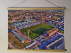 A 62cm / 24.4" poster hanger with 18x24" landscape print showing Aerial Photograph of Queen of the South - Palmerston Park
