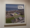 Premium Framed Cork Pin Board showing Aerial Photograph of Raith Rovers - Stark's Park