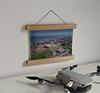 22.5cm / 8.9"  poster hanger with 6x8" landscape print showing Aerial Photograph of Raith Rovers - Stark's Park