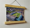 22.5cm / 8.9"  poster hanger with 6x8" landscape print showing Aerial Photograph of Raith Rovers - Stark's Park