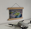 22.5cm / 8.9"  poster hanger with 6x8" landscape print showing Aerial Photograph of Raith Rovers - Stark's Park
