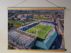 A 62cm / 24.4" poster hanger with 18x24" landscape print showing Aerial Photograph of Raith Rovers - Stark's Park