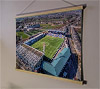 A 62cm / 24.4" poster hanger with 18x24" landscape print showing Aerial Photograph of Raith Rovers - Stark's Park