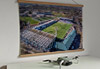 A 62cm / 24.4" poster hanger with 18x24" landscape print showing Aerial Photograph of Raith Rovers - Stark's Park