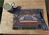 Wooden cork placemat showing Aerial Photograph of Rangers - Ibrox