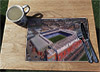 Wooden cork placemat showing Aerial Photograph of Rangers - Ibrox