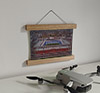 22.5cm / 8.9"  poster hanger with 6x8" landscape print showing Aerial Photograph of Rangers - Ibrox