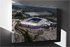 Fine Art Canvas showing Aerial Photograph of Reading - Madjeski Stadium