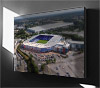 Fine Art Canvas showing Aerial Photograph of Reading - Madjeski Stadium