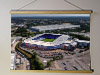 A 62cm / 24.4" poster hanger with 18x24" landscape print showing Aerial Photograph of Reading - Madjeski Stadium