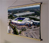 A 62cm / 24.4" poster hanger with 18x24" landscape print showing Aerial Photograph of Reading - Madjeski Stadium