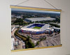 A 62cm / 24.4" poster hanger with 18x24" landscape print showing Aerial Photograph of Reading - Madjeski Stadium