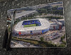 Wooden cork placemat showing Aerial Photograph of Reading - Madjeski Stadium