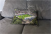 Custom Printed Canvas Cushion showing Aerial Photograph of Rochdale - Spotland Stadium