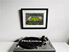 Classic Mounted and Framed Fine Art Print showing Aerial Photograph of Rochdale - Spotland Stadium