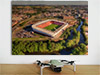 Fine Art Poster showing Aerial Photograph of Rotherham United - New York Stadium