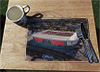 Wooden cork placemat showing Aerial Photograph of Rotherham United - New York Stadium