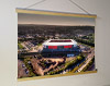 A 62cm / 24.4" poster hanger with 18x24" landscape print showing Aerial Photograph of Rotherham United - New York Stadium