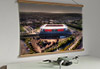 A 62cm / 24.4" poster hanger with 18x24" landscape print showing Aerial Photograph of Rotherham United - New York Stadium