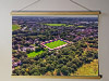 A 62cm / 24.4" poster hanger with 18x24" landscape print showing Aerial Photograph of Salford City - Peninsula Stadium