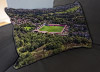 Custom Printed Canvas Cushion showing Aerial Photograph of Salford City - Peninsula Stadium