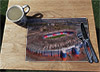 Wooden cork placemat showing Aerial Photograph of Scotland - Hampden Park