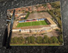 Wooden cork placemat showing Aerial Photograph of Scunthorpe United - Glanford Park