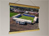 42cm / 16.5" poster hanger with 12x16" landscape print showing Aerial Photograph of Shrewsbury Town - New Meadow