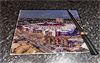 Rectangular glass cuttingboard showing Aerial Photograph of Southampton - St Mary's Stadium